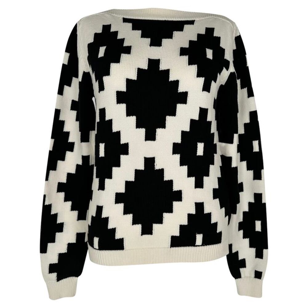 Max Mara Eulalia Geometric-Intarsia Knit Sweater in Multicolor Cotton